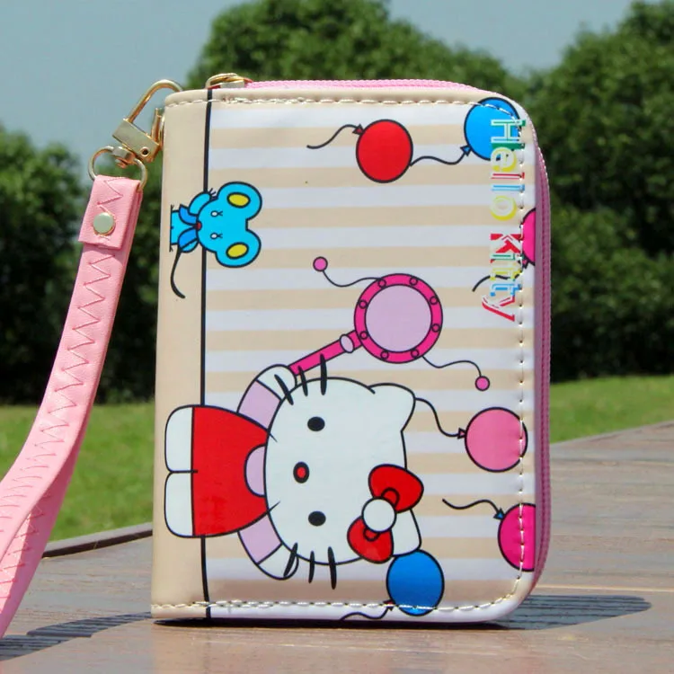 Hello kitty, портативный короткий студенческий Повседневный Кошелек, милый мультяшный держатель для карт, клатч с пряжкой, сумка для леди, подарок на день рождения - Цвет: E