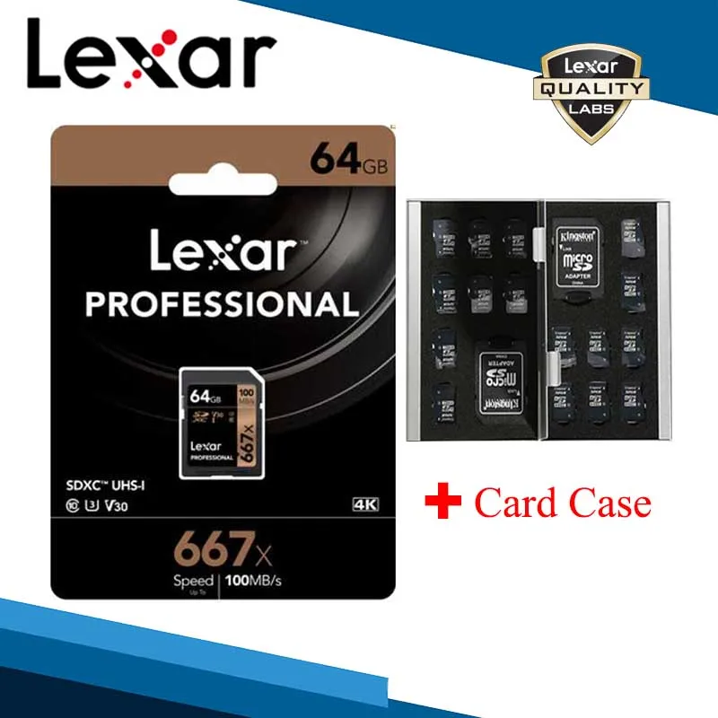 64GB Lexar sd-карта 100 м/с 633x256 ГБ U3 SDHC 128 ГБ V30 64 Гб C10 SDXC карта памяти 10 класс для хранения видео камеры 1080p 3D 4K - Емкость: 64GB