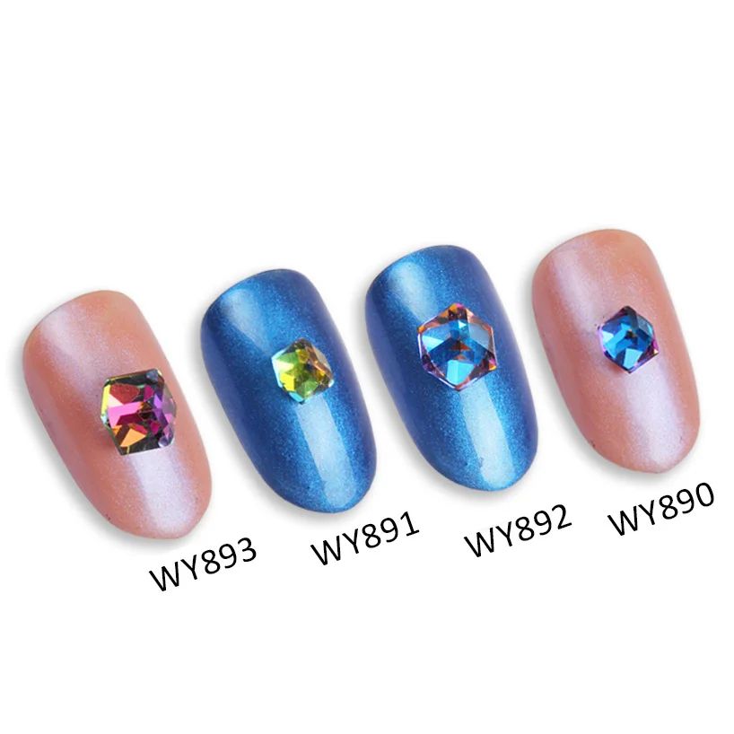 Безessical хит продаж фантазия 3D стекло радужные стразы для ногтей геометрический