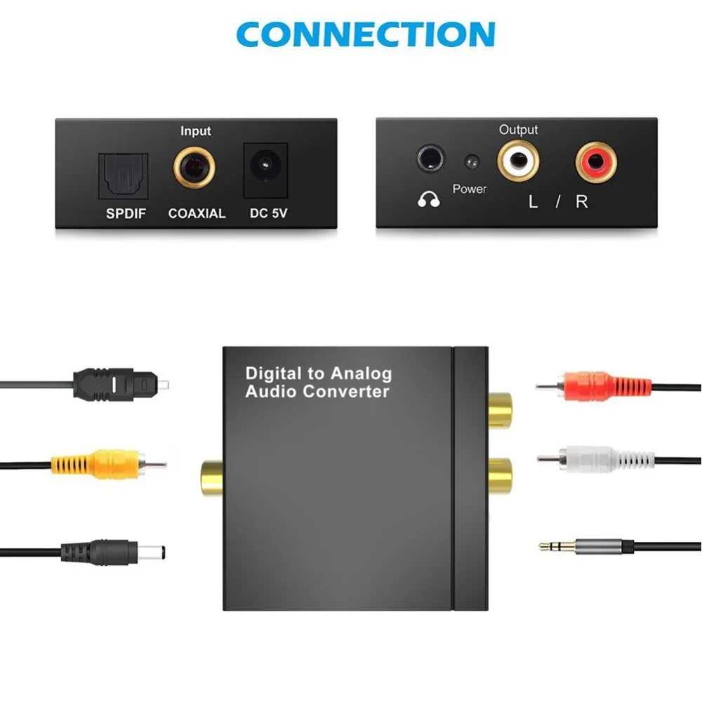 Аудиоконвертер SGEYR DAC цифро аналоговый оптический переходник Toslink Coax на 3 5 мм RCA R/L