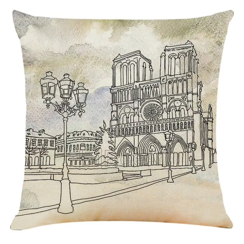 Нотр Дам де Пари печать церковь готическое здание наволочка сиденье стула для