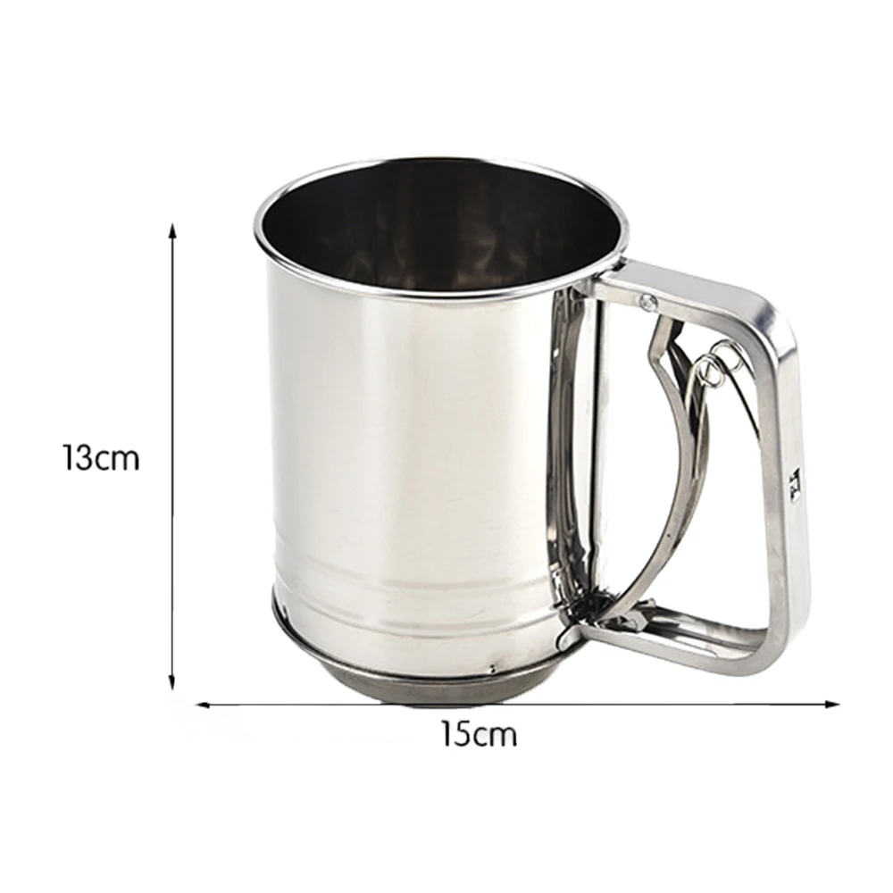 1 шт. нержавеющая сталь Механическая сахарная мука сетка сито чашка-просеиватель