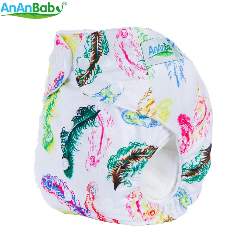AnAnBaby Многоразовые Детские Подгузники моющиеся и водонепроницаемые детские тканевые подгузники с мультяшными принтами P серия