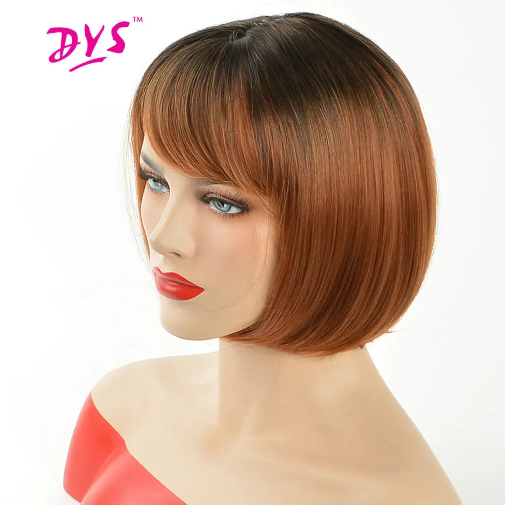 Женские синтетические волосы Deyngs Pixie Cut черные короткие прямые с линзами из