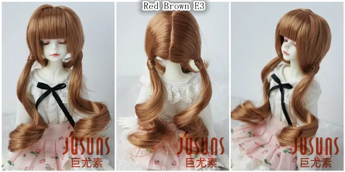 JD186, 1/6, 1/4, 1/3, красивые кукольные парики с двойной пони, BJD, размер 6-7 дюймов, 7-8 дюймов, 8-9 дюймов, модный кукольный парик, парики YOSD MSD SD, распродажа
