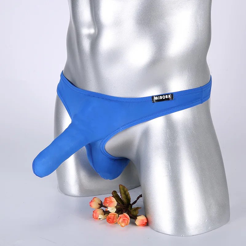 2019 модный мужской сексуальный Пенис с мешочком слон T-back стринги Нижнее белье для