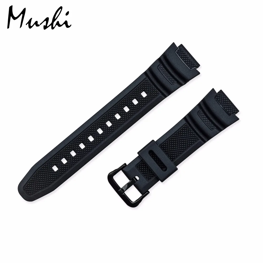 Резиновый ремешок для Casio PGR 270/ 270 1/ MRW 200H силиконовый часов с пряжкой черный