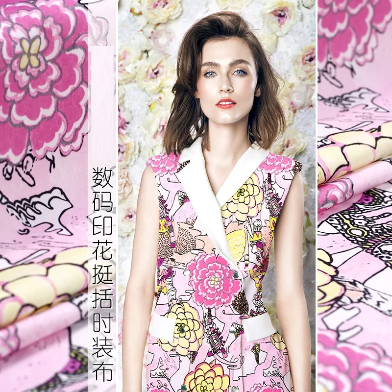 Новинка 2017 года сезон весна осень симпатичное розовое платье с цифровым принтом