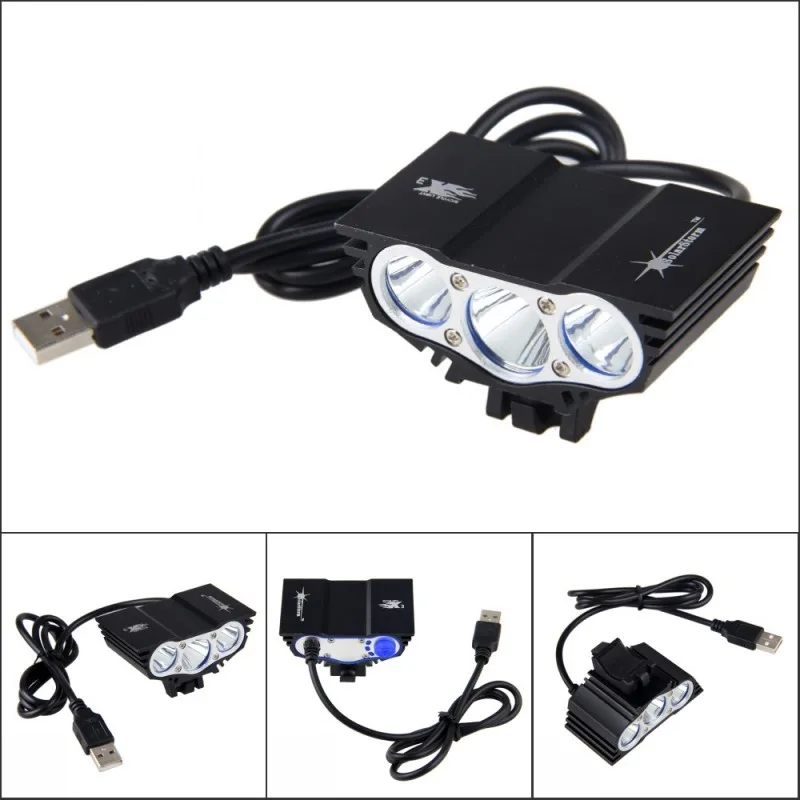Светодиодный светильник для велосипеда передний USB Перезаряжаемый XM L 3XT6