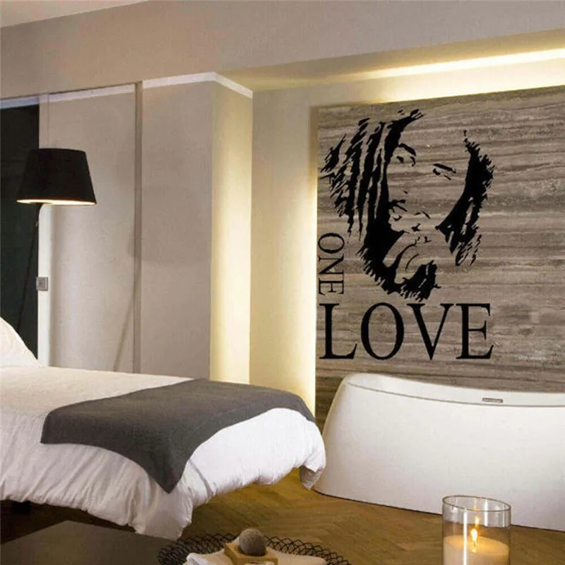 1 шт. 43x61 см Bob Marley ONE Love виниловая наклейка на стену стикер для комнаты в общежитии
