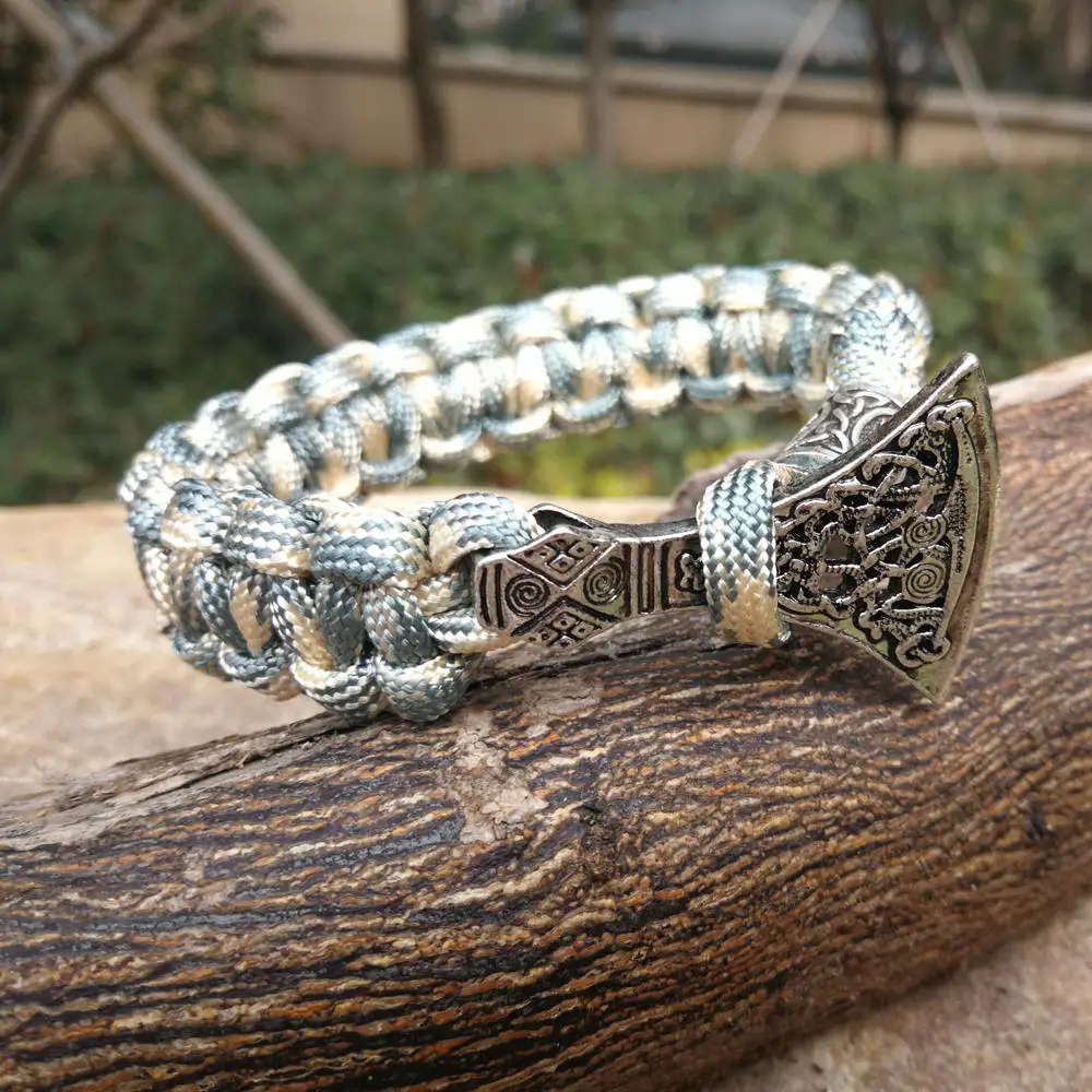 Paracord браслеты из Руна викингов Браслет молот Тора мьельнир амулет скандинавский