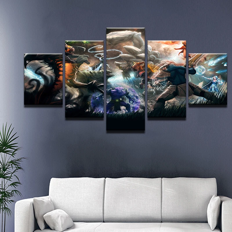 Dota 2 плакат в рамке галерея обертывание искусство печать домашний Настенный