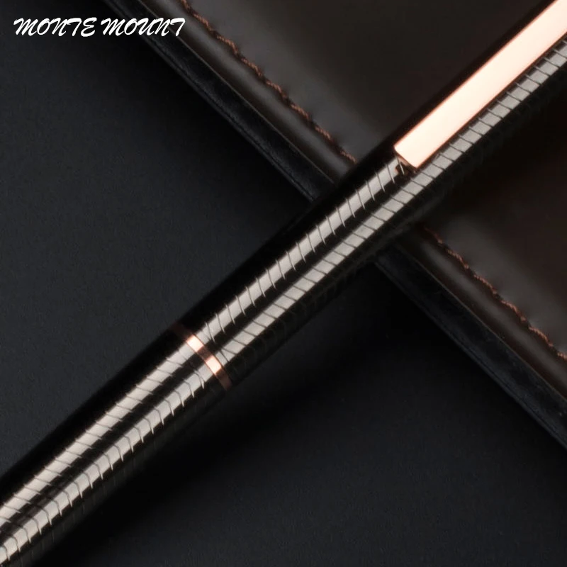 Полностью металлическая шариковая ручка матовая черная 0 5 мм гладкие черные