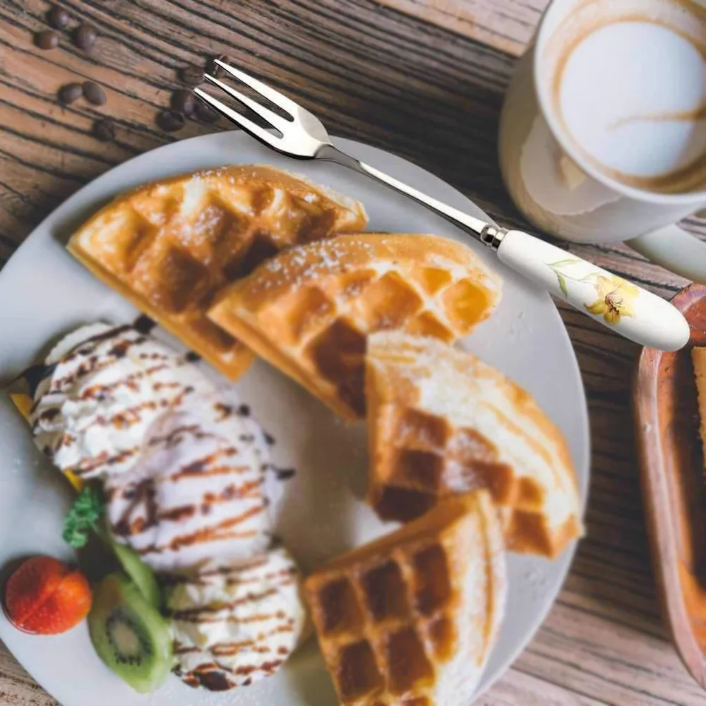 6 шт. набор вилок для десертов из нержавеющей стали столовые приборы керамических