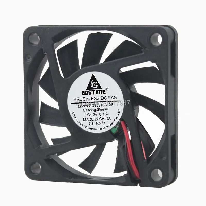 1 шт. Gdstime DC 12 В 2 контакта 6010 60 мм 60x60x10 6010S мини охлаждающий вентилятор двигателя |