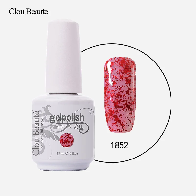 Clou Beaute Гель-лак для ногтей Maquiagem unhas em гель vernis Полупостоянный Nagellack 15 мл дизайн ногтей - Цвет: 1852