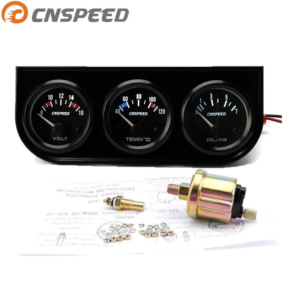 CNSPEED 52 мм 12 В тройной датчик температуры воды измеритель масла вольтметр давления