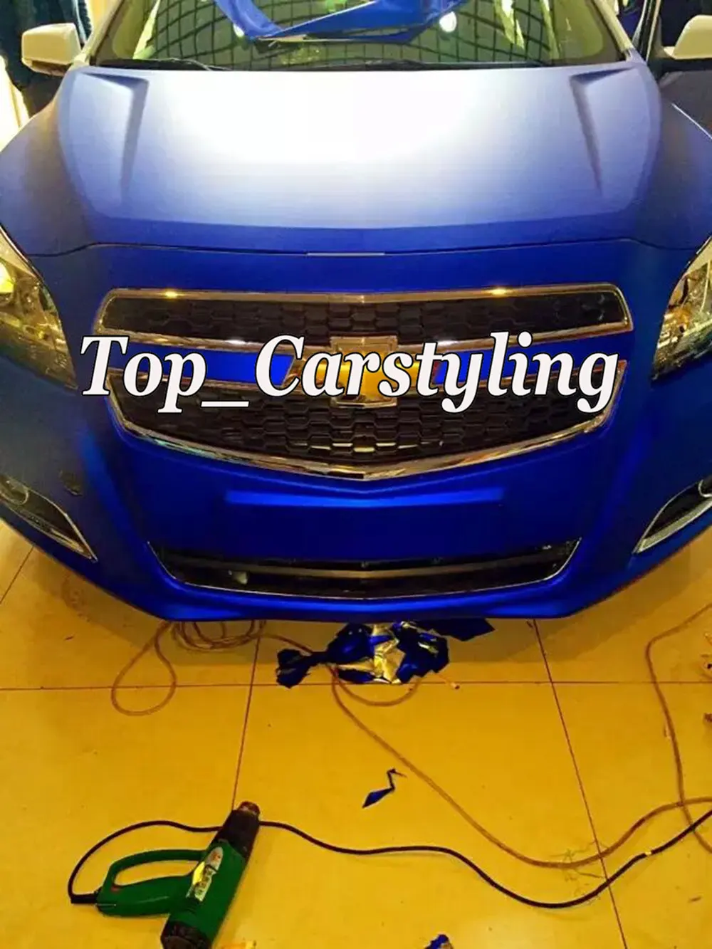 Темно синий металлический матовый хром Виниловая наклейка для всего автомобиля