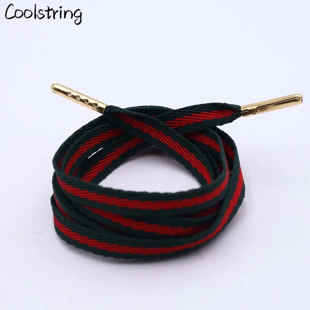 Coolstring Classic 8 мм зеленая красная лента полиэфирные шнурки для ботинок плоские шнурки однослойные шнурки пластиковые наконечники DIY Замена
