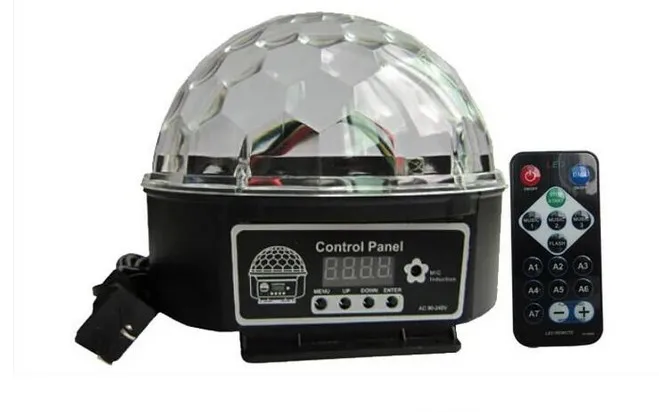 

Mini 9 color LED Stage Light Crystal Magic Ball Effect light DMX 512 Control Pannel Disco DJ Party Stage Lighting high quality