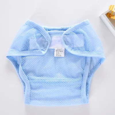 Baby Nappy Summer Super Breathable Mesh Diapers Newborn Washable Recycled Training Pants - Цвет: Синий