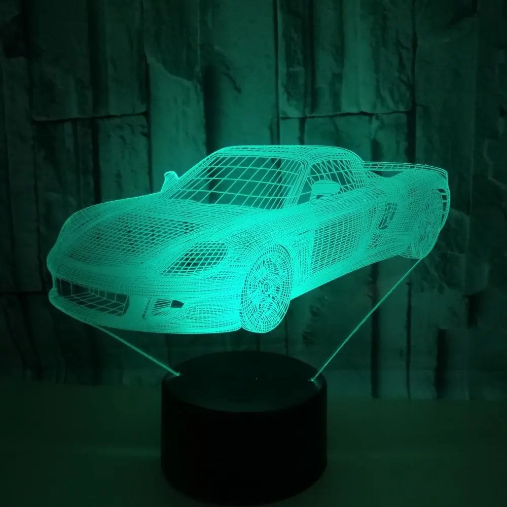 

Sports Vehicle 3d Nightlight 7 color Touch Remote Home Decoration Creative 3d Light Kids Room Usb Led Night Light