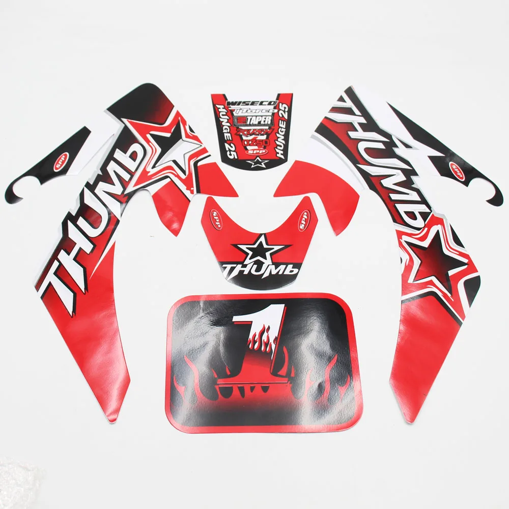 Красные наклейки ROKETA SSR COOLSTER RICARDO для HONDA XR50 CRF50 DIRT PIT BIKE new|stickers for dirt bikes|dirt bike decals