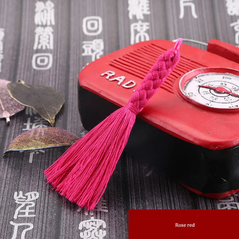 Rose red 2 шт китайский Стиль Твист с бахромой Главная DIY текстильная занавеска одежды Ювелирные изделия декоративные аксессуары Подвеска для изготовления с отделкой кисточками - Цвет: Rose red
