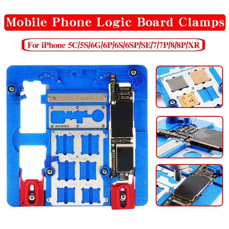 

PCB Holder Jig Fixture for iPhone XR/8P/8/7P/7/SE/6SP/6S/6P/6G/5S A10 A9 A11 CPU IC Chip Circuit Board Repair Tools