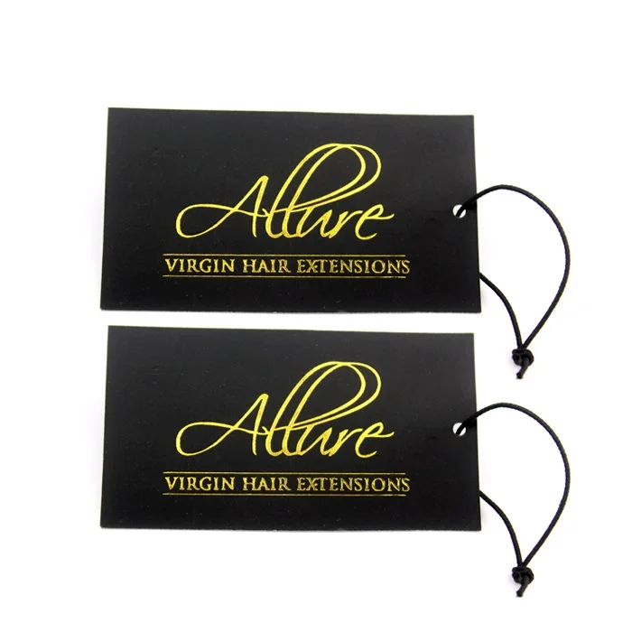 

Black cardboard thicker gold foil color print custom jewelry hang tags