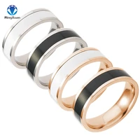 black and white 316l stainless steel finger rings for womenmen wholesale bulk alloy gifts couple ring dropshipping