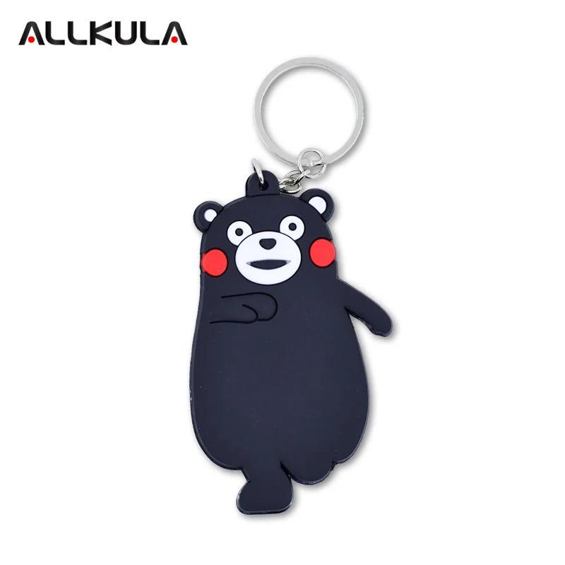 6 стилей Кумамон брелок фигурку мягкого ПВХ keyring Двусторонняя милый мультфильм