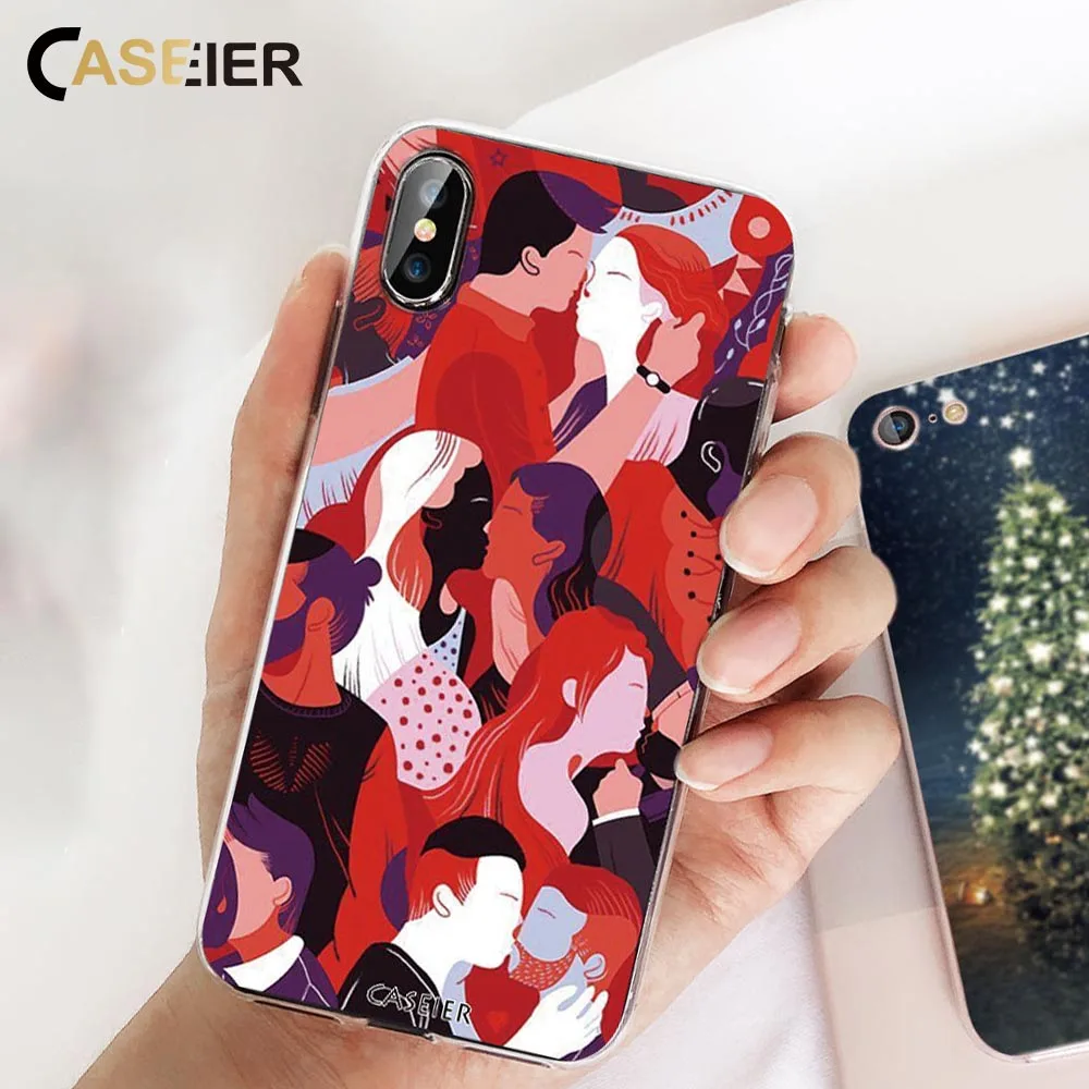 CASEIER чехол для телефона iPhone XR Чехлы ультра тонкий X 5S 6 6s 7 8 Plus XS Max Love тема мягкий TPU
