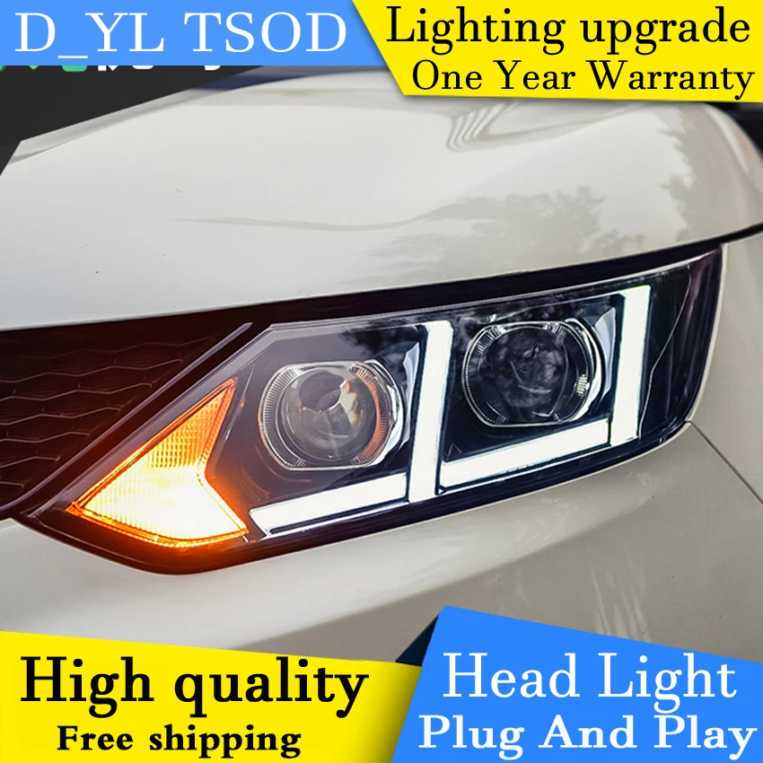 Car Styling Headlights for Nissan Qashqai 2016 LED Headlight Head Lamp Daytime Running Light DRL Bi-Xenon HID | Автомобили и