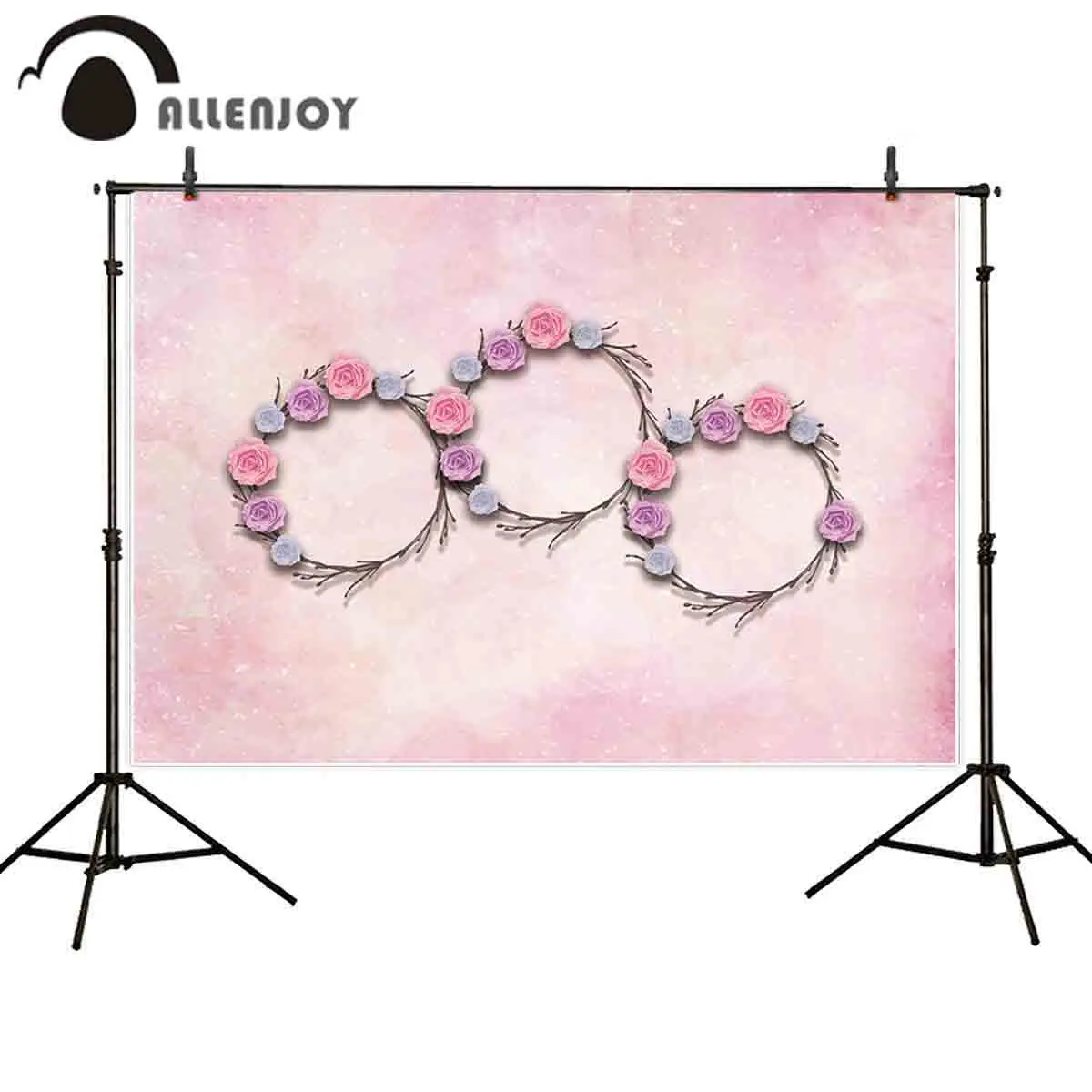 Allenjoy Фотофон Розовый венок детский душ цветок фотография фон Фотография Студия