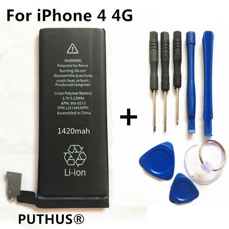 Новая батарея мобильного телефона для iphone 4 4G реальная емкость 1420mAh 3 7 V с набором