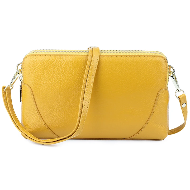 Бренд COMFORSKIN Bolsas Feminina, повседневные Клатчи из воловьей кожи, натуральная кожа, двойная молния, отделение, сумка-мессенджер, женские сумки