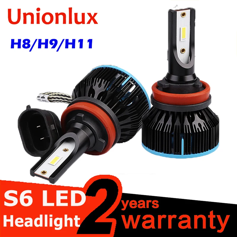 Unionlux 2X H4 светодиодный H7 H11 H8 HB4 H1 H3 HB3 Авто S6 автомобильные лампы для фар 8000LM