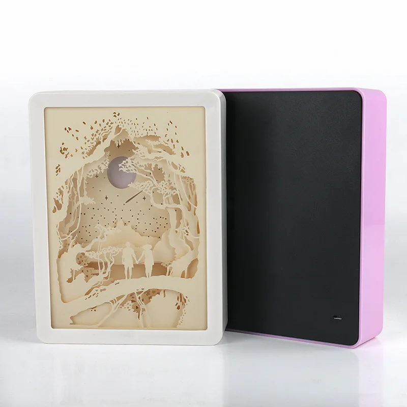 3D светильник для резки теней бумаги ночной Светильник гравировки сделай сам
