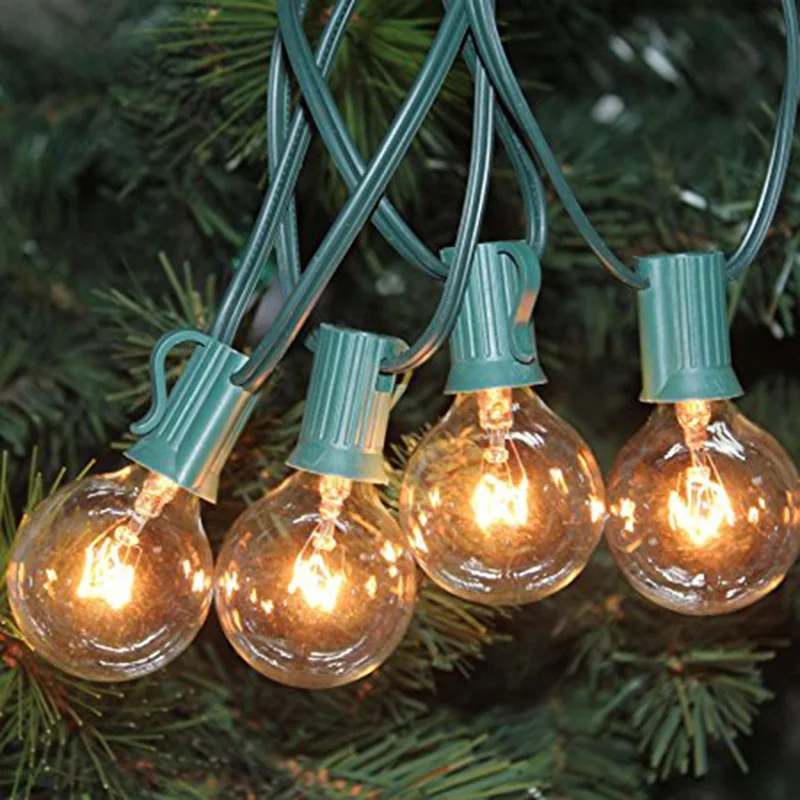 Гирлянда Globe для праздников с G40 (25 футов) Задний двор патио огни сад бистро