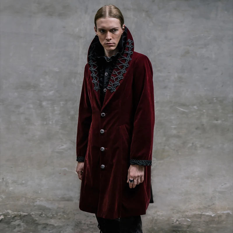Gothic Men's Dress Coat Steampunk Lapel Neck Winter Long Jacket Party Halloween Outerwear Coats | Мужская одежда