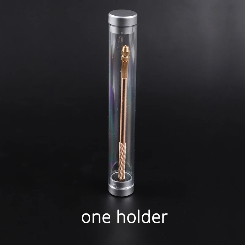 one holder Бронзовые кружева парик вентилирующий держатель+ 4 шт. иглы комплект 1-1,1-2, 2-3, 3-4 вентилирующая игла для кружева парик закрытие фронтальной - Цвет: one holder
