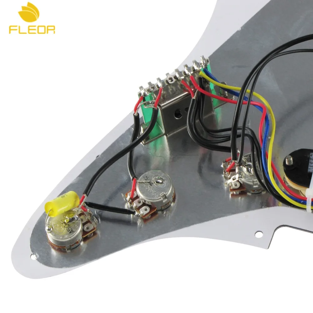 FLEOR Loaded Prewired электрогитара накладка sss 4Ply набор одинарные катушки пикапы для FD Strat