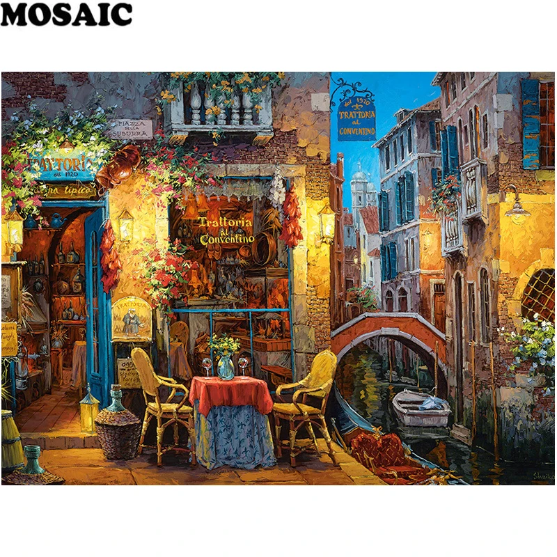 Buy 5D DIY Diamond Painting Embroidery Picture Special Restauran scenery Mosaic Christmas Decoration for home on