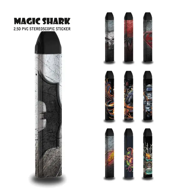 Magic Shark Batman Super Man Flash Phoenix Skull 2.5D Stereo Case Cover Skin Sticker Film for Uwell Caliburn 340-350 | Мобильные