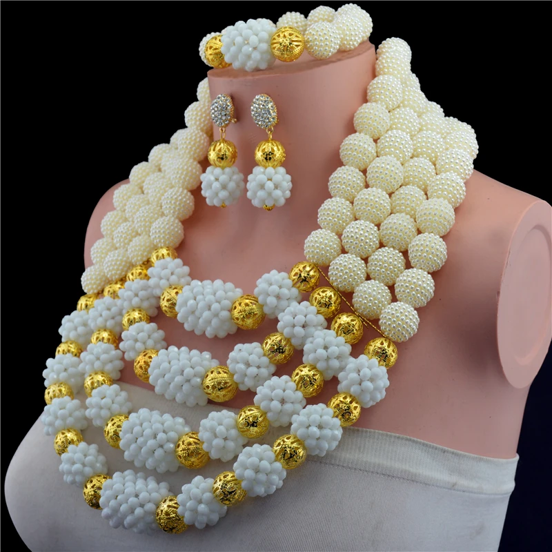 2017-роскошный комплект ювелирных изделий из африканских бусин зеленый