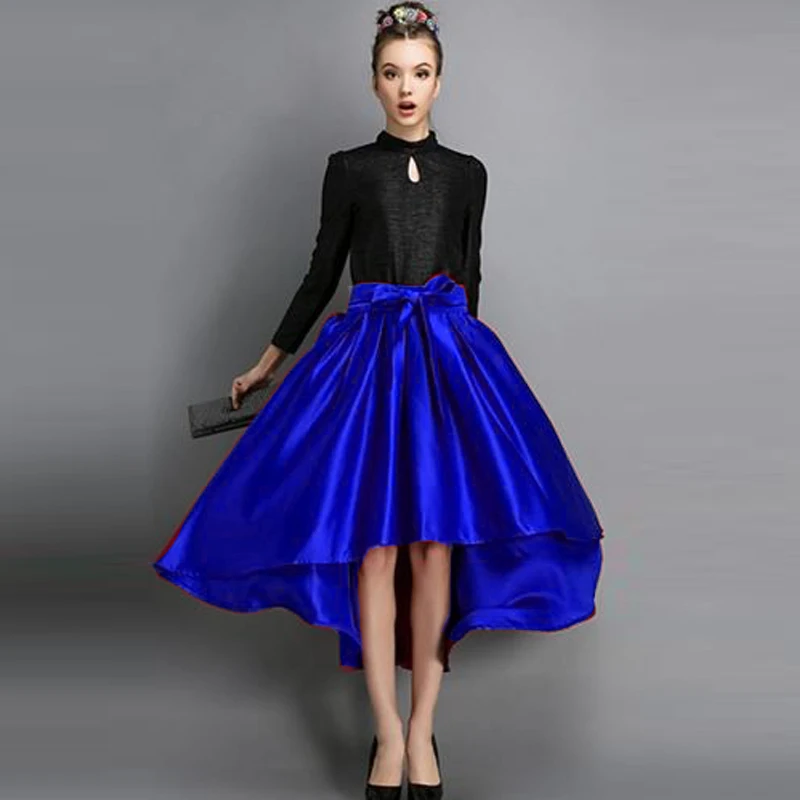 Лидер продаж уличная мода длинные юбки из тафты с шикарным бантом трапециевидная