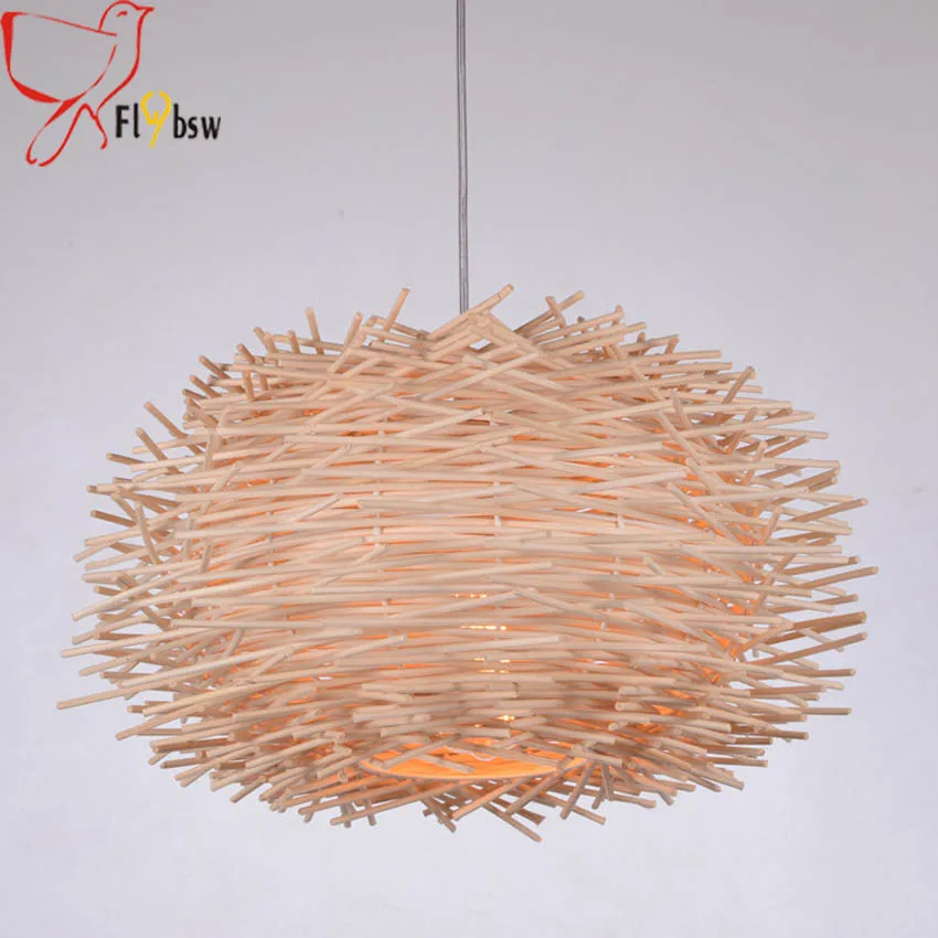 Креативный подвесной светильник из ротанга в скандинавском стиле ручной работы