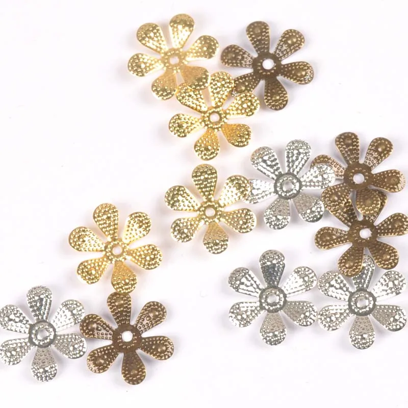 50 шт винтажные 3 цвета цветы Пустые Настройки филигранные обертывания