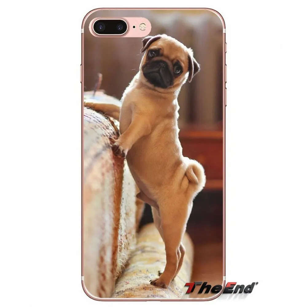 Красивая милая собака мопс ультратонкий резиновый чехол для Huawei G7 G8 P7 P8 P9 Lite Honor 4C
